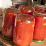 Delicious tomatoes in their own juice for the winter Tomatoes in their own juice without rolling
